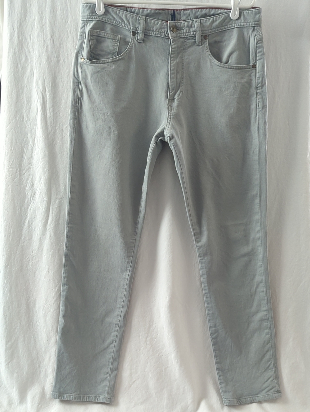Johnnie-O Men's Hugo Pants 34x30 Mako Gray Green Slim 5 Pocket Twill JMPA1479